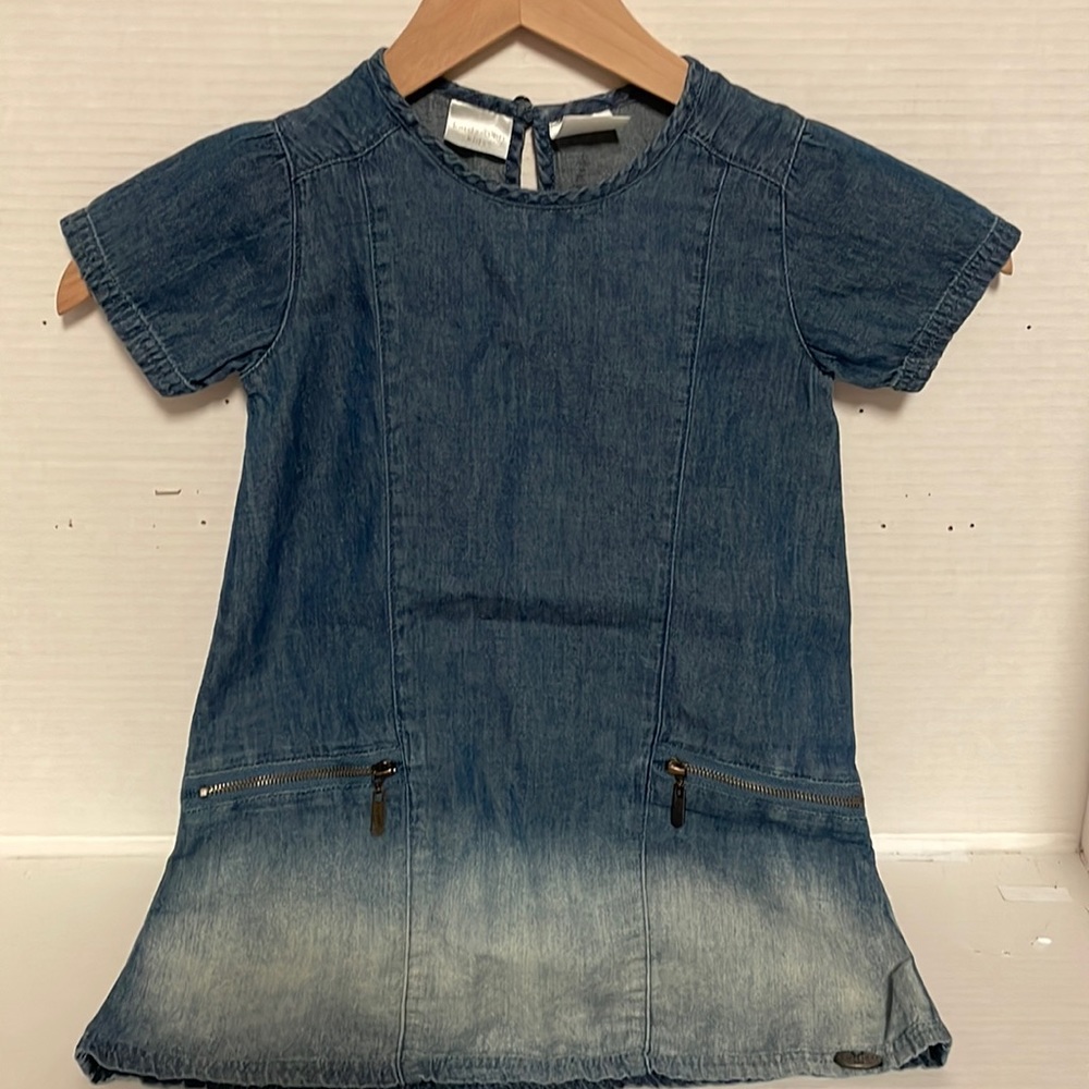 Size 2 Kardashian Kids Monochromatic Soft Denim Dress with Pockets